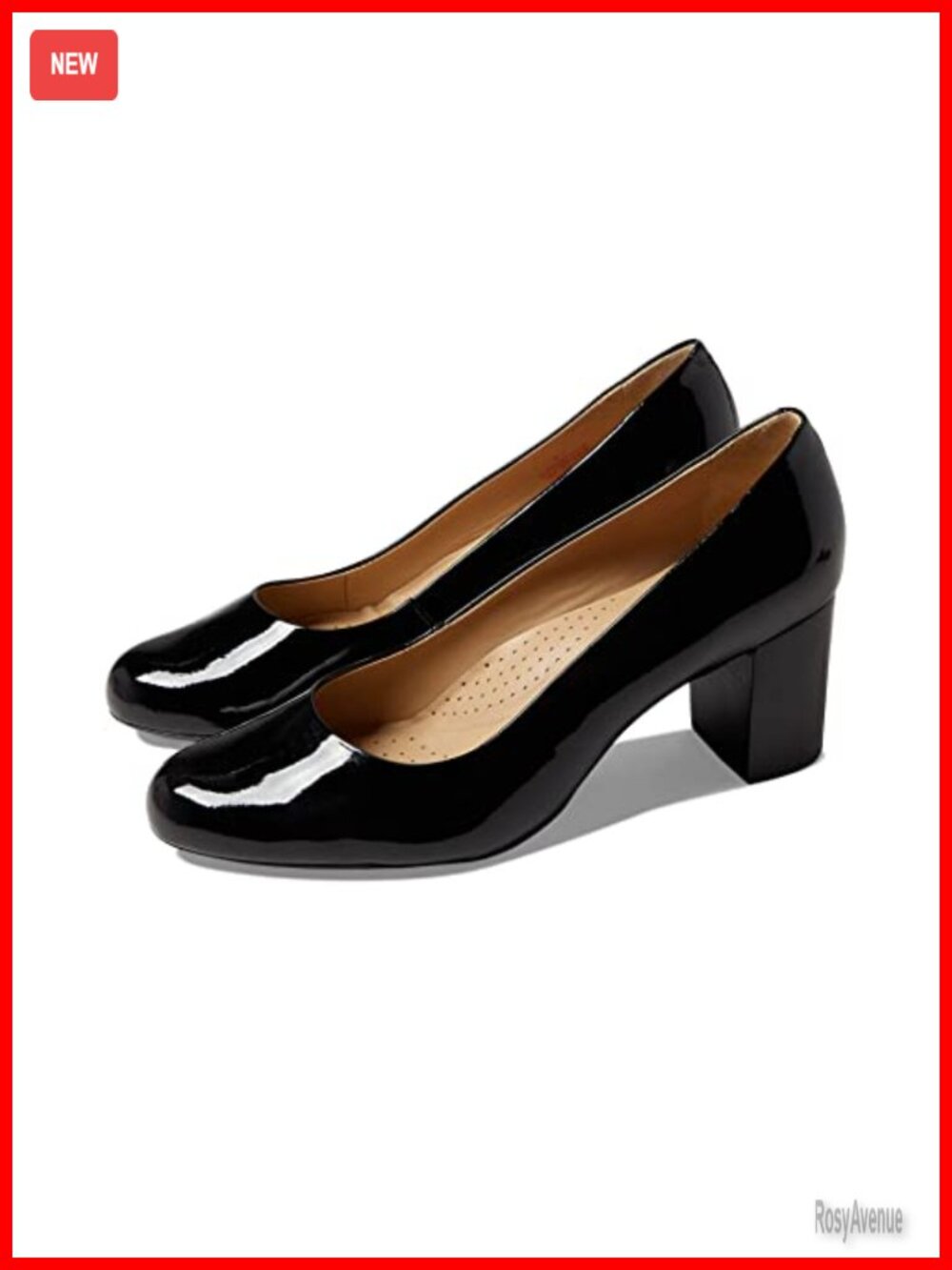 Leather Midtown Pump Block Heel Slip-On Formal Comfort Cushioned